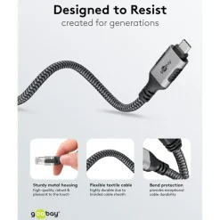 Nätverkskabel med USB-anslutning USB-C 1 m