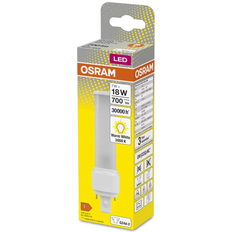Osram LED-kompaktlysrör G24D 700 lm