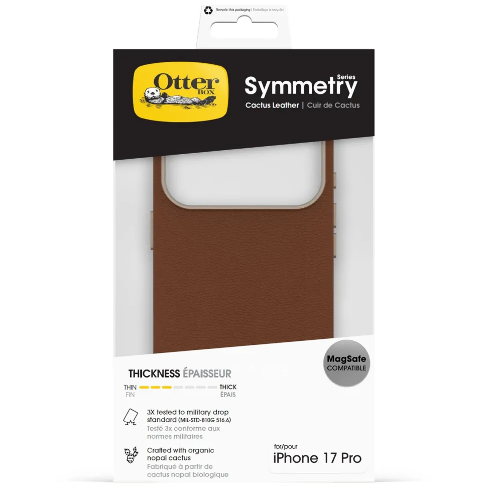 Otterbox Symmetry Cactus Leather Magsafe för iPhone 17 Pro Brun