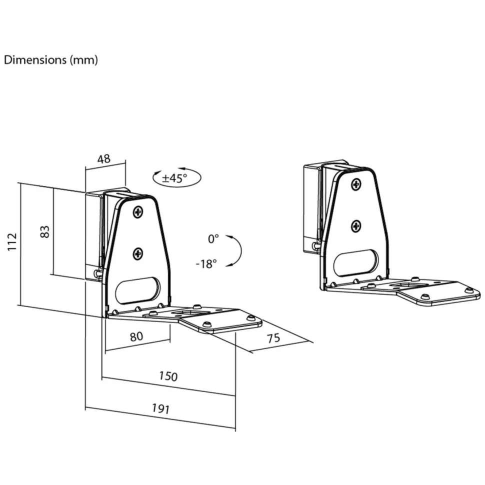 2-pack Högtalarfäste för Sonos Era 300 Svart