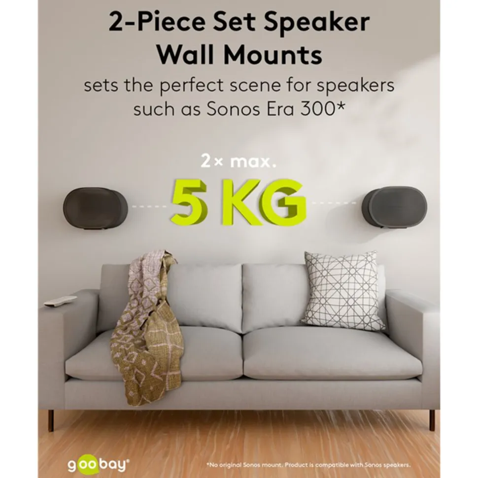 2-pack Högtalarfäste för Sonos Era 300 Svart