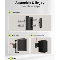 2-pack Högtalarfäste för Sonos One och One SL Svart