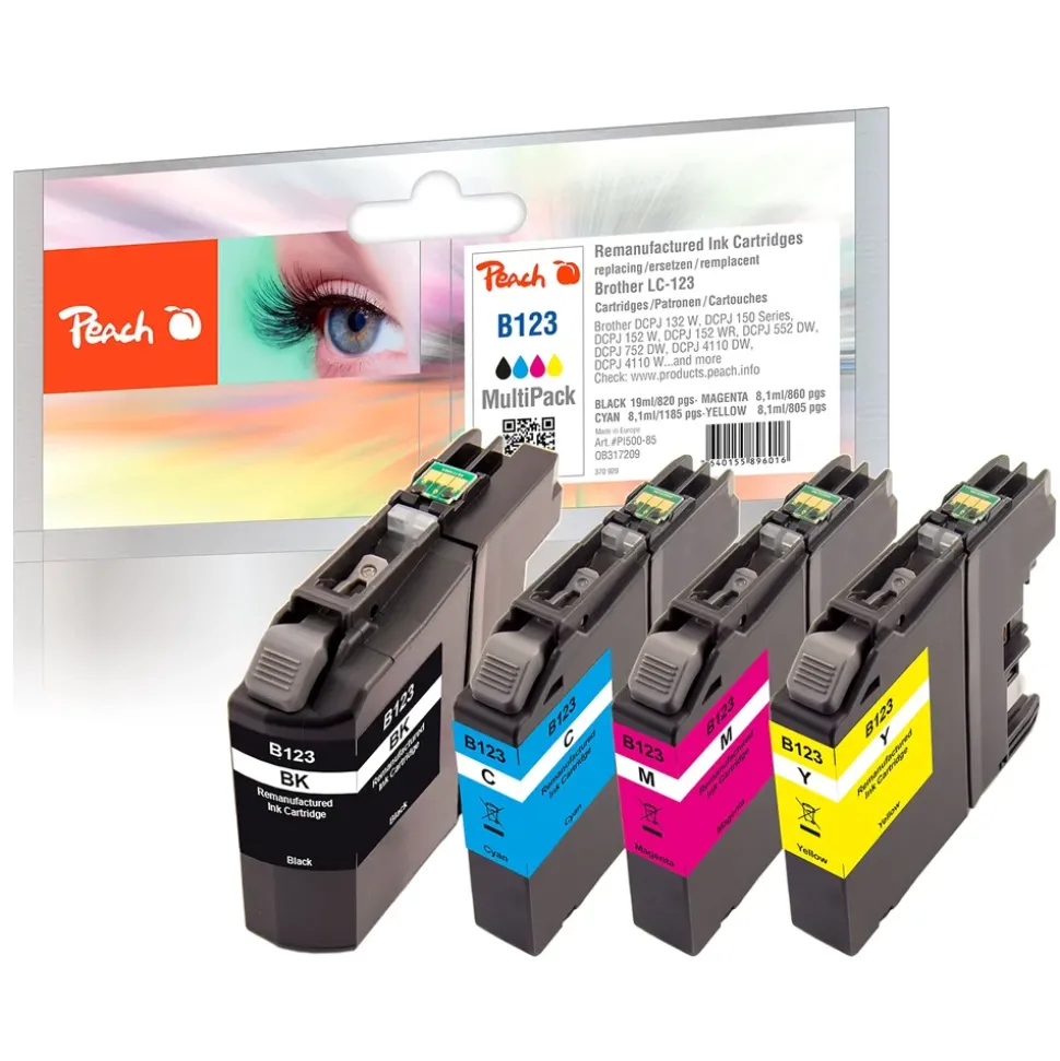 Peach LC123 Bläckpatron 4-pack