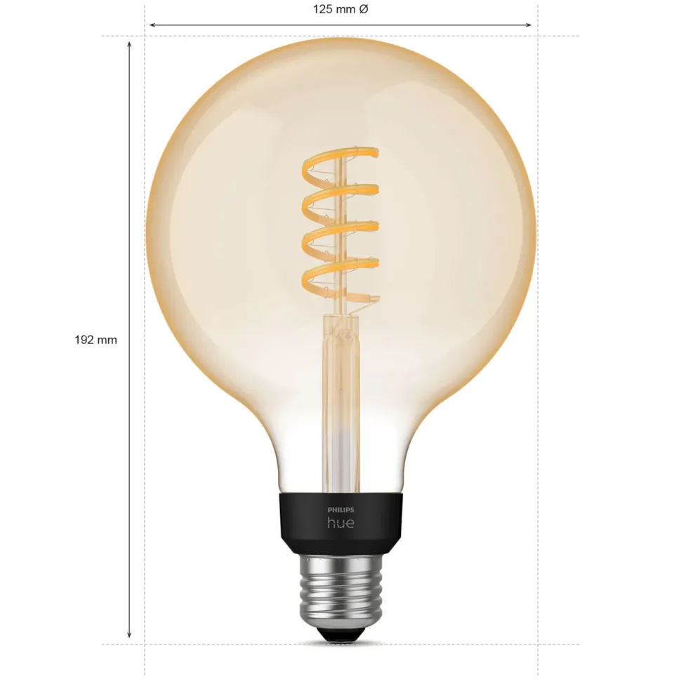 Philips Hue Filament G125 E27 Smart LED-lampa 550 lm