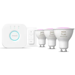 Philips Hue Startpaket: 3x White & Color GU10 + Dimmer + Bridge