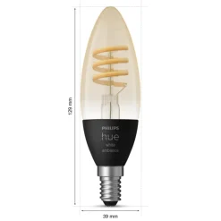 Philips Hue White Ambience Filament Smart LED-lampa E14 350 lm