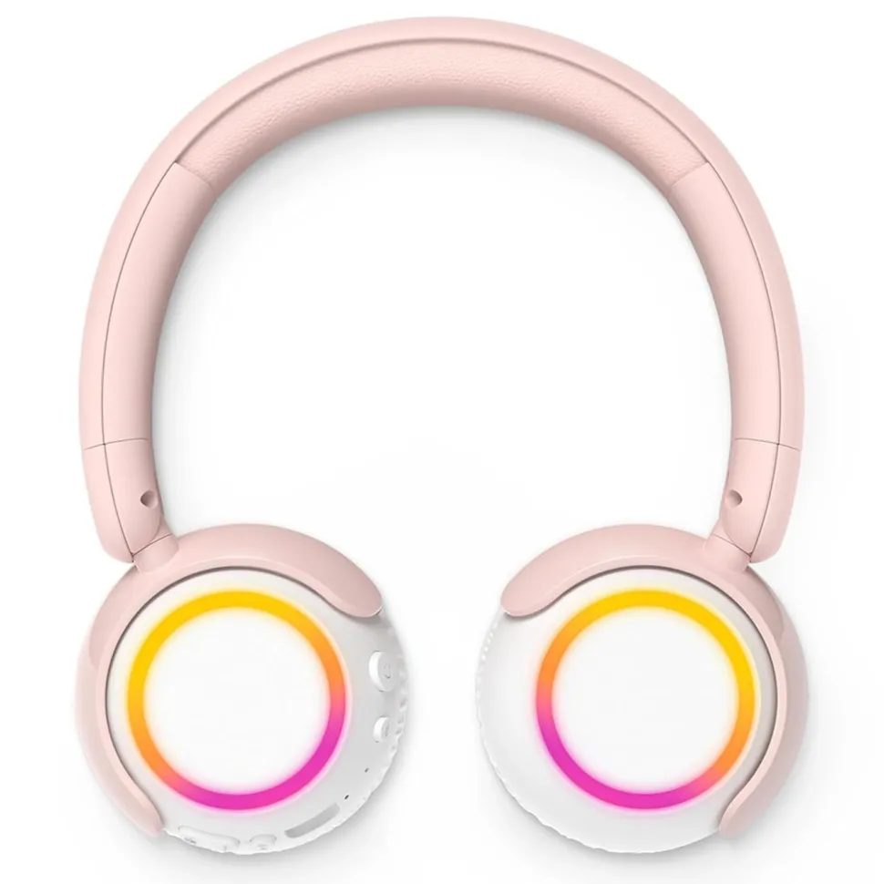Philips K4206 trådlösa barnhörlurar med LED-paneler Rosa