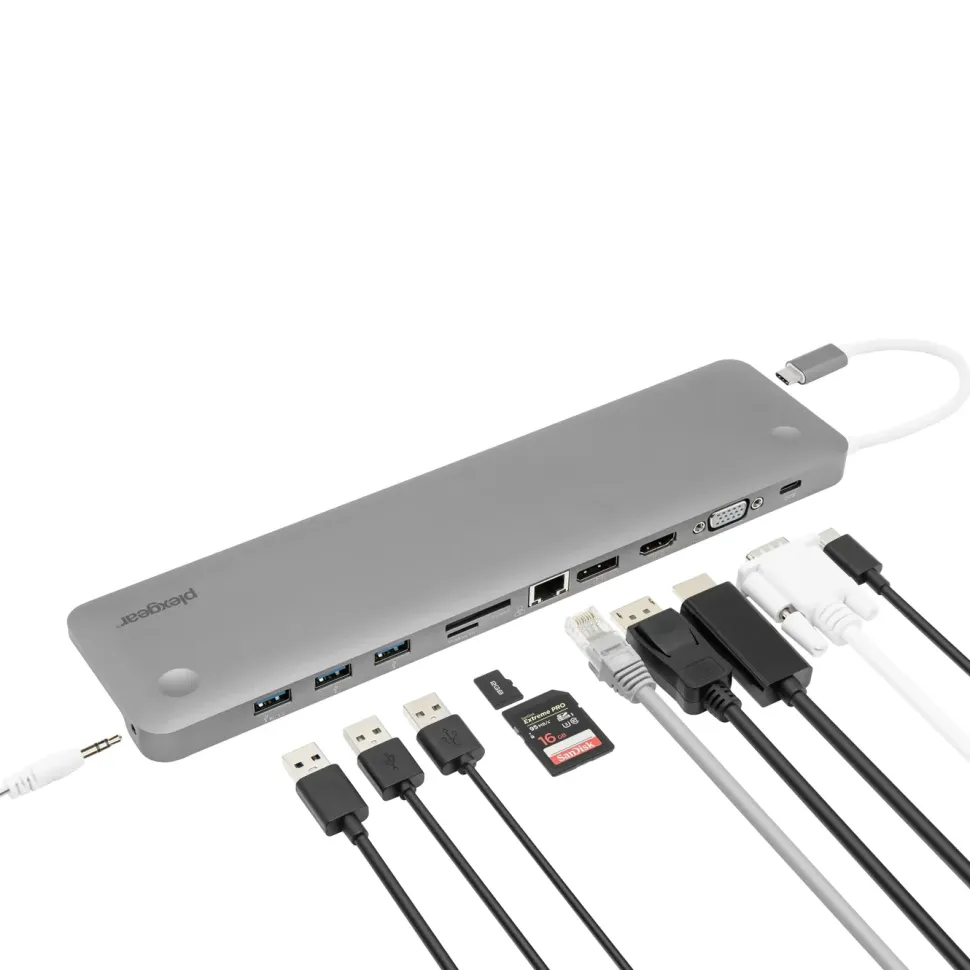Plexgear Multiadapter för USB-C med 11 anslutningar