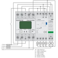 Qubino 3-fas Smart Meter Z-Wave Energimätare