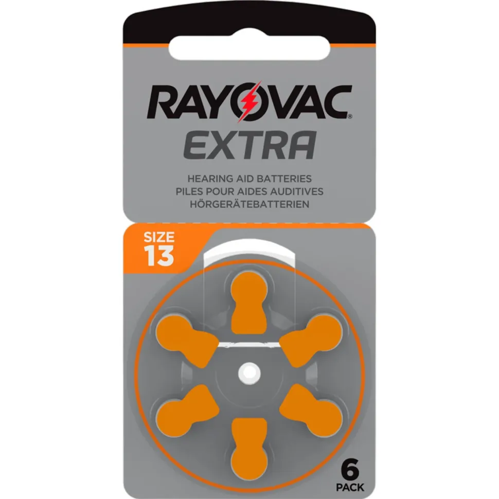 Rayovac Hörapparatsbatterier Orange ZA13 6-pack