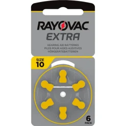 Rayovac Hörapparatsbatterier Gul ZA10 6-pack