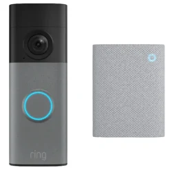 Ring Battery Video Doorbell + Chime Retinal 2K Speckled Grey