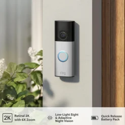 Ring Battery Video Doorbell Plus videodörrklocka Nickel Silver