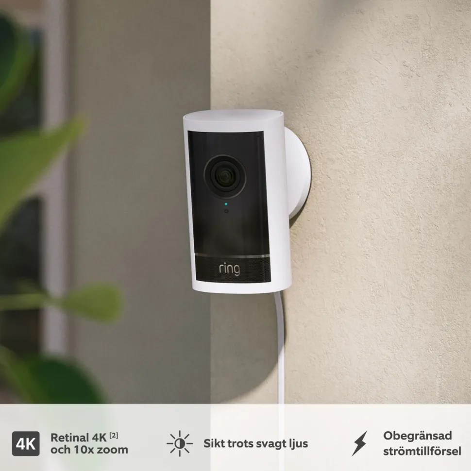 Ring Outdoor Cam Pro Plug-in - Retinal 4K övervakningskamera Svart
