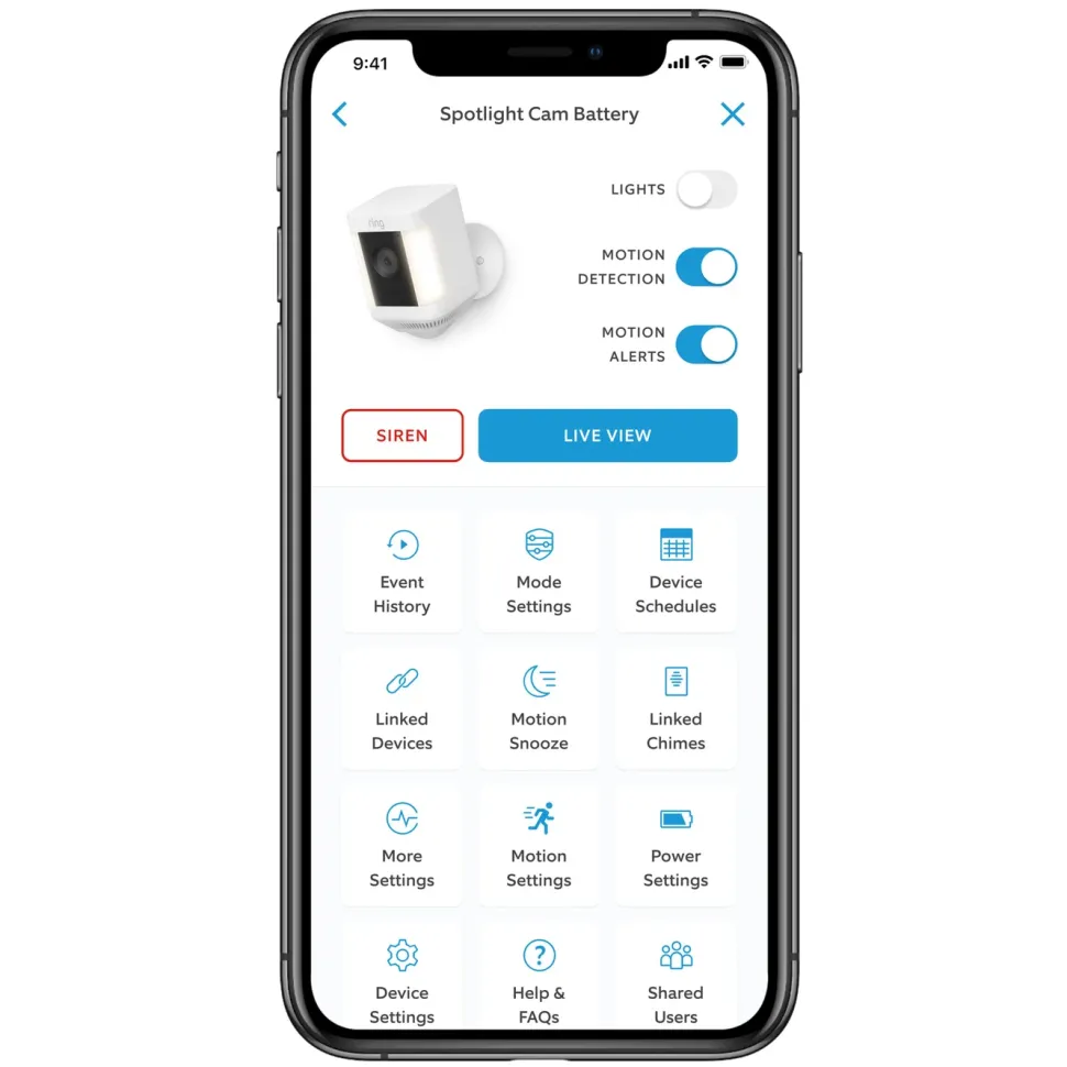 Ring Spotlight Cam Plus Battery Trådlös övervakningskamera Vit