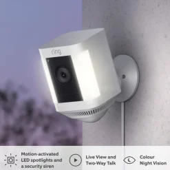 Ring Spotlight Cam Plus Plug-In Övervakningskamera Vit