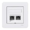 Schneider Electric Exxact Infällt UTP-nätverksuttag Cat.6 2-port