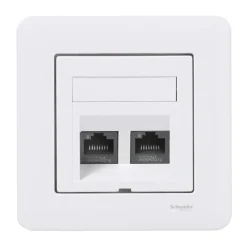 Schneider Electric Exxact Infällt UTP-nätverksuttag Cat.6 2-port