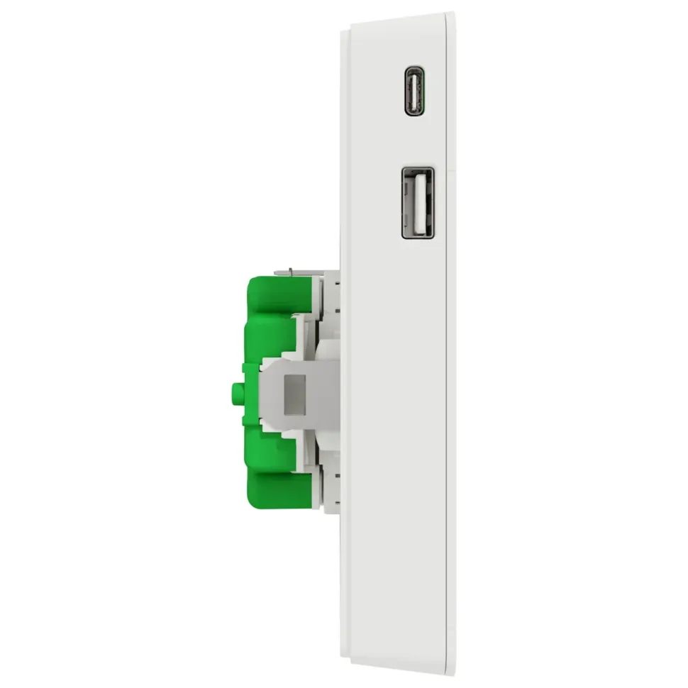 Schneider Electric Exxact Jordat vägguttag med USB-portar Vit