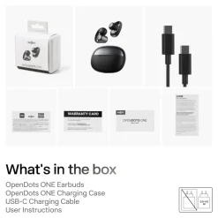 Shokz OpenDots One – Trådlösa öppna clip-on-hörlurar Svart