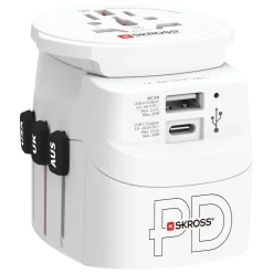 Skross Jordad reseadapter Universal med USB-uttag