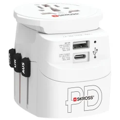 Skross Jordad reseadapter Universal med USB-uttag