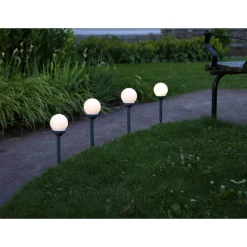 Solcellsdrivet LED-trädgårdsklot Ø10 cm 4-pack