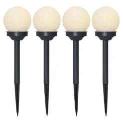 Solcellsdrivet LED-trädgårdsklot Ø10 cm 4-pack