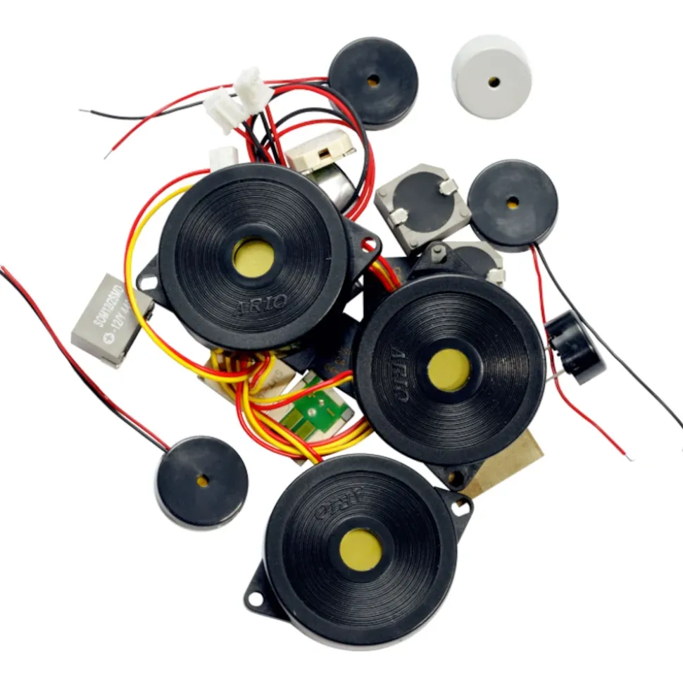 Sortiment med piezo-högtalare och mikrofoner