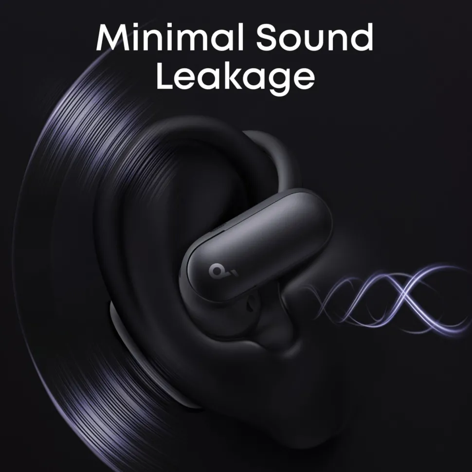 Soundcore AeroFit 2 Pro open ear-hörlurar med brusreducering Svart