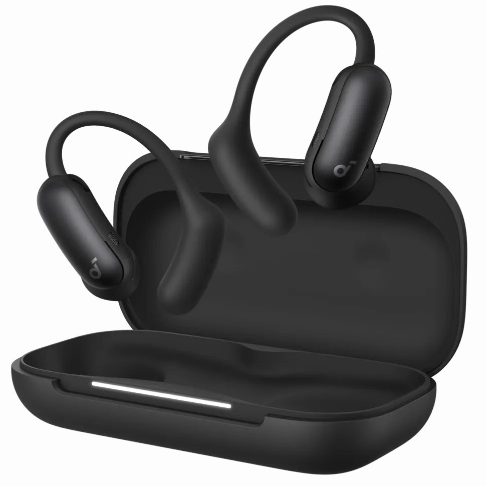Soundcore AeroFit 2 Pro open ear-hörlurar med brusreducering Svart