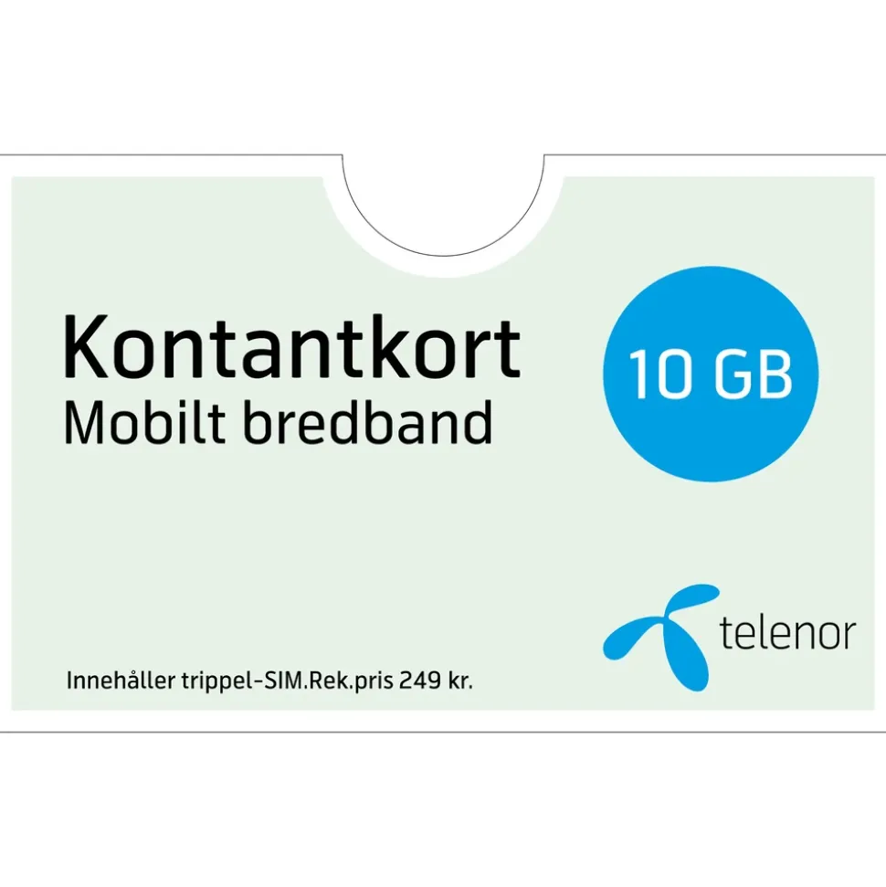 Telenor Mobilt Bredband Kontantkort 1 månad 10 GB