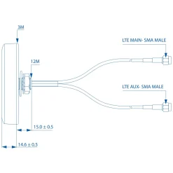 Teltonika 4G-antenn med Mimo 2,5 dBi