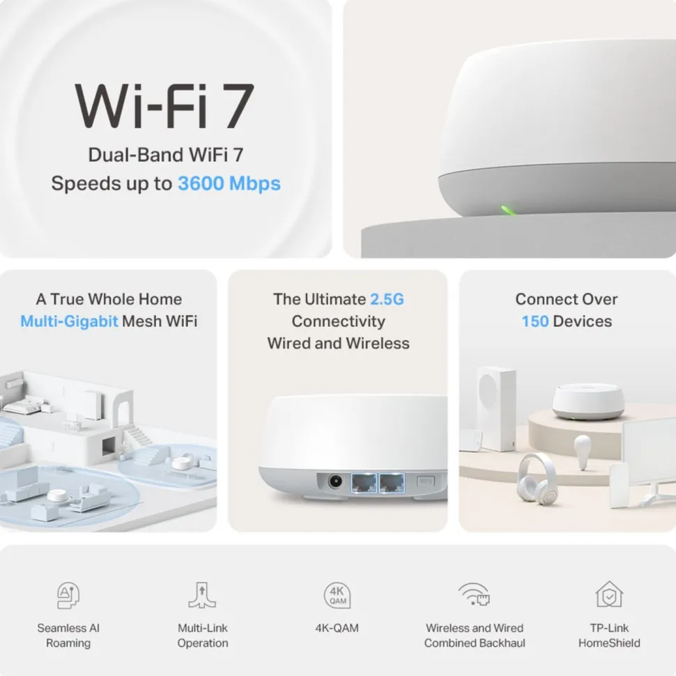 TP-Link Deco BE25 Mesh-nod med Wifi 7 BE3600 1-pack