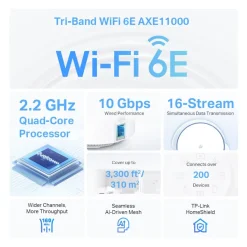 TP-Link Deco XE200 Mesh-router med Wifi 6E AXE11000 1-pack