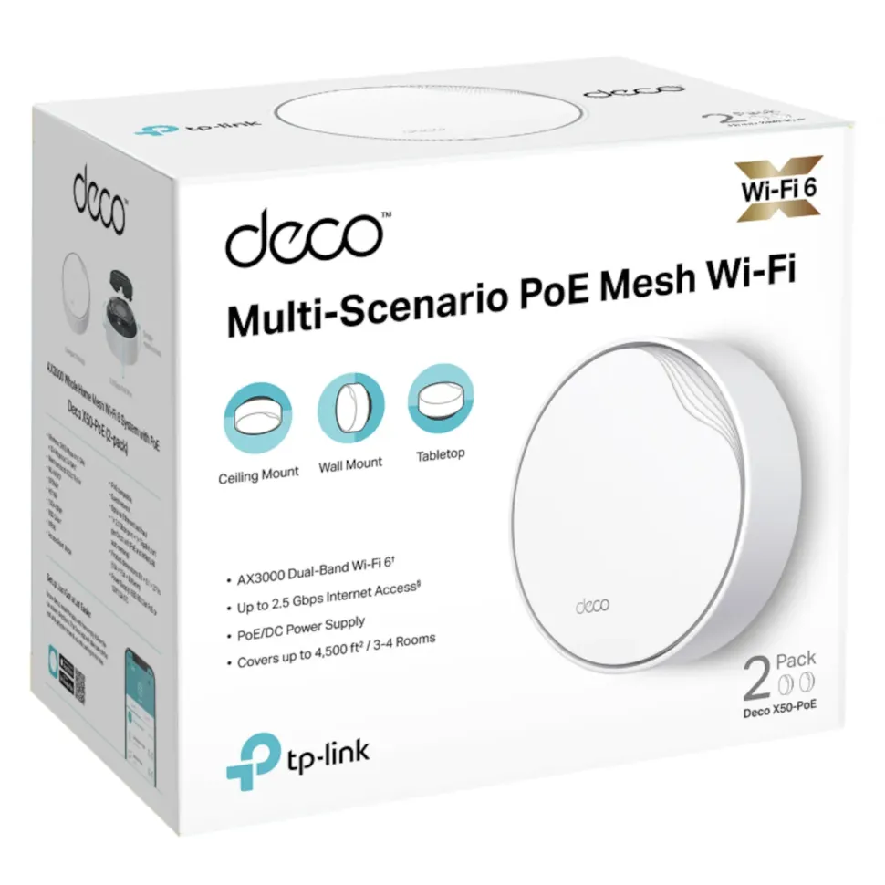 TP-Link Deco X50-PoE AX3000 2-pack