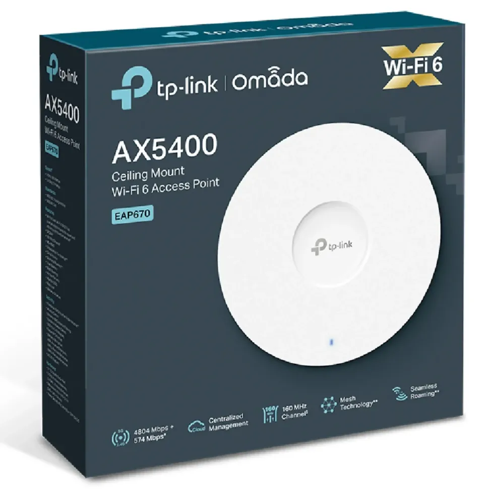 TP-Link Omada EAP670 Wifi 6 Roaming-accesspunkt AX5400