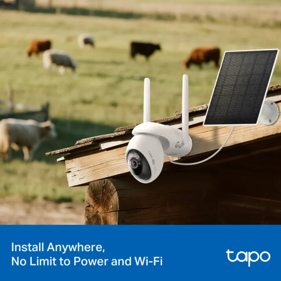 TP-Link Tapo C665G Solcellsdriven 4K Pan/Tilt övervakningskamera med Wi-Fi/4G