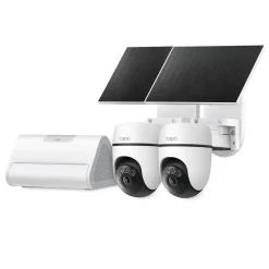 TP-Link Tapo HB112 solcellsdriven övervakningskamera 2K pan/tilt 2-pack Vit