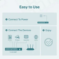 TP-Link TL-SG1008P PoE+-gigabitswitch 8 portar