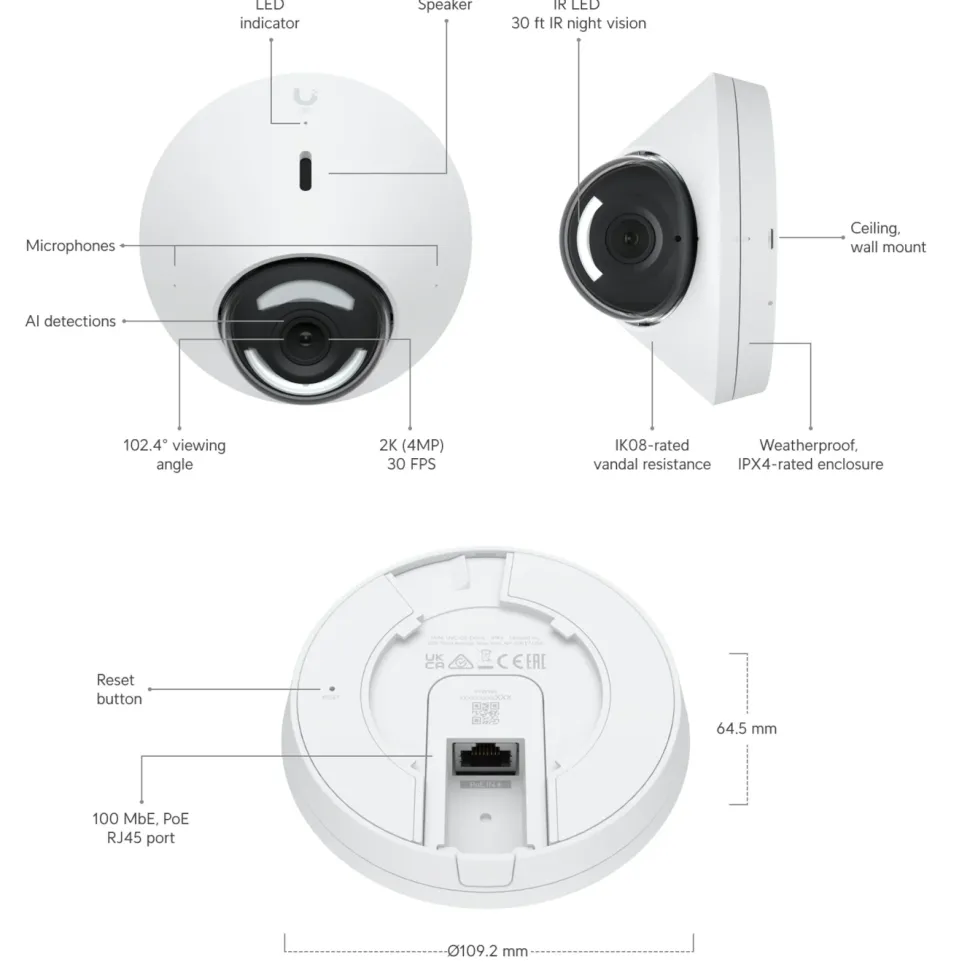 Ubiquiti G5 Dome – PoE-övervakningskamera