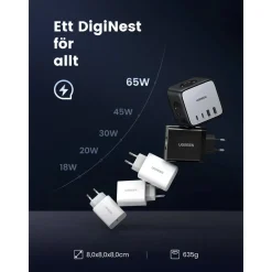 Ugreen DigiNest Cube Multiladdare 65 W