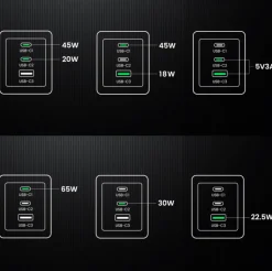 Ugreen Nexode Pro 65 W GaN-snabbladdare med 3 portar