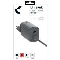 Unisynk Kompakt 2-ports rese-laddare – 35 W