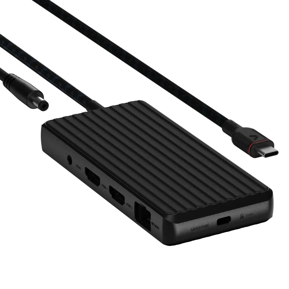 Unisynk USB-C-dockningsstation 9 portar 4K för dubbla skärmar