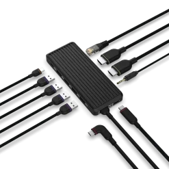 Unisynk USB-C-Hubb 10 portar för dubbla skärmar Windows