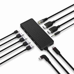 Unisynk USB-C-Hubb 10 portar för dubbla skärmar Windows
