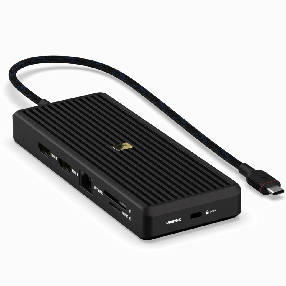 Unisynk USB-C-Hubb 12 portar 8K för dubbla skärmar