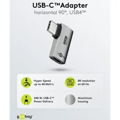 USB-C-adapter med 90° horisontell vinkel – USB4