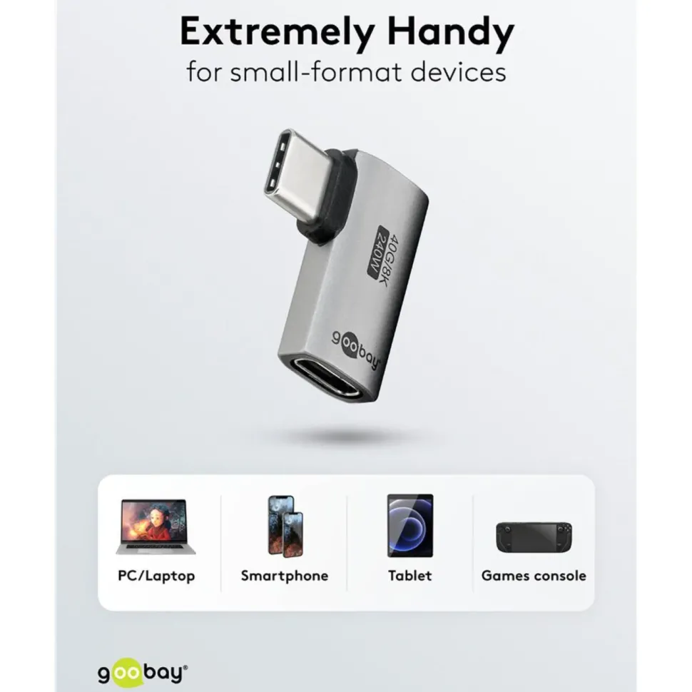 USB-C-adapter med 90° horisontell vinkel – USB4